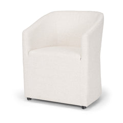 Sondra Oatmeal Barrel Back Dining Arm Chair