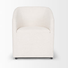 Sondra Oatmeal Barrel Back Dining Arm Chair
