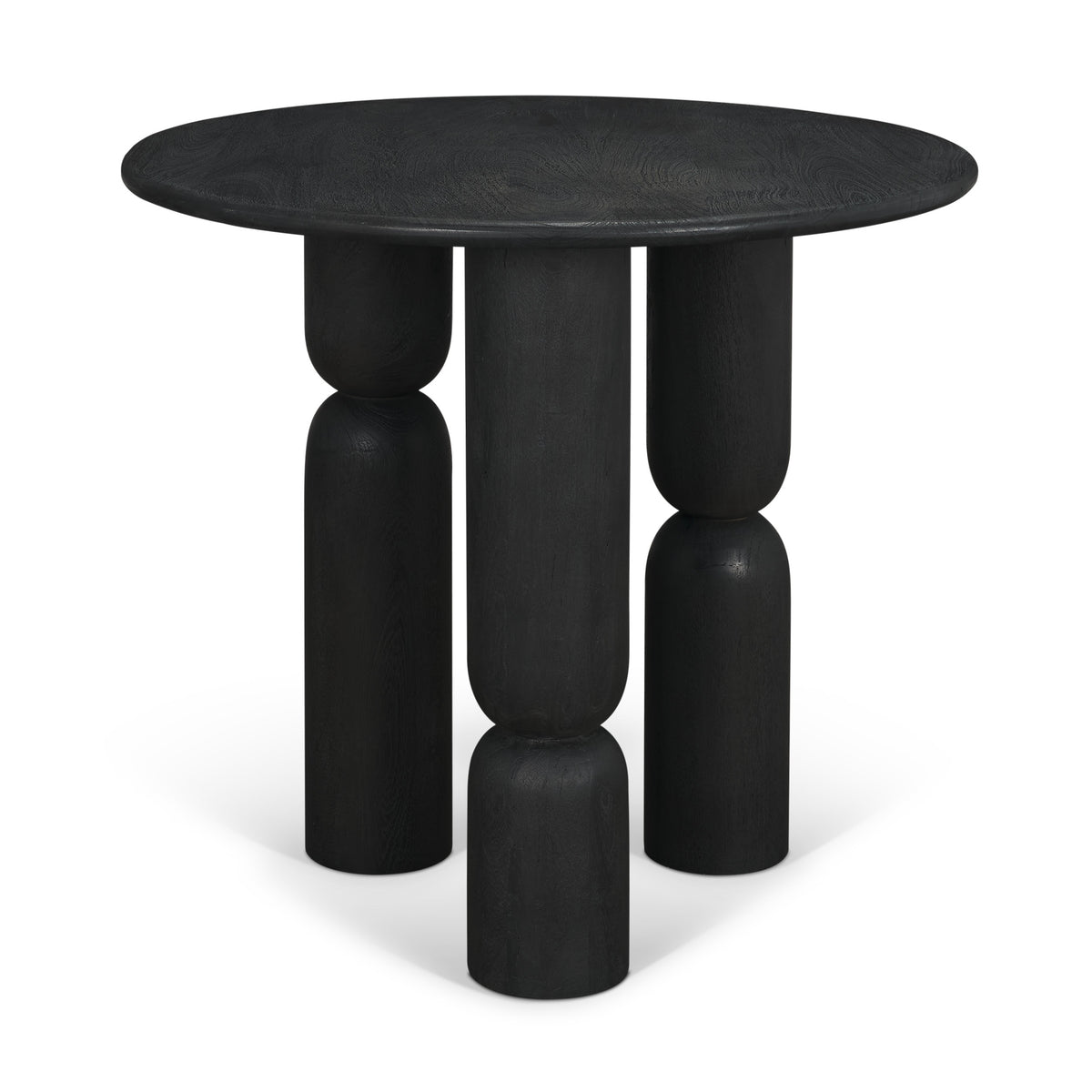 Sonel Matte Black Wood Pedestal Foyer Table