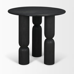Sonel Matte Black Wood Pedestal Foyer Table