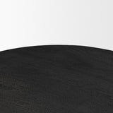 Sonel Matte Black Wood Pedestal Foyer Table