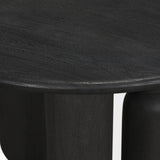 Sonel Matte Black Wood Pedestal Foyer Table