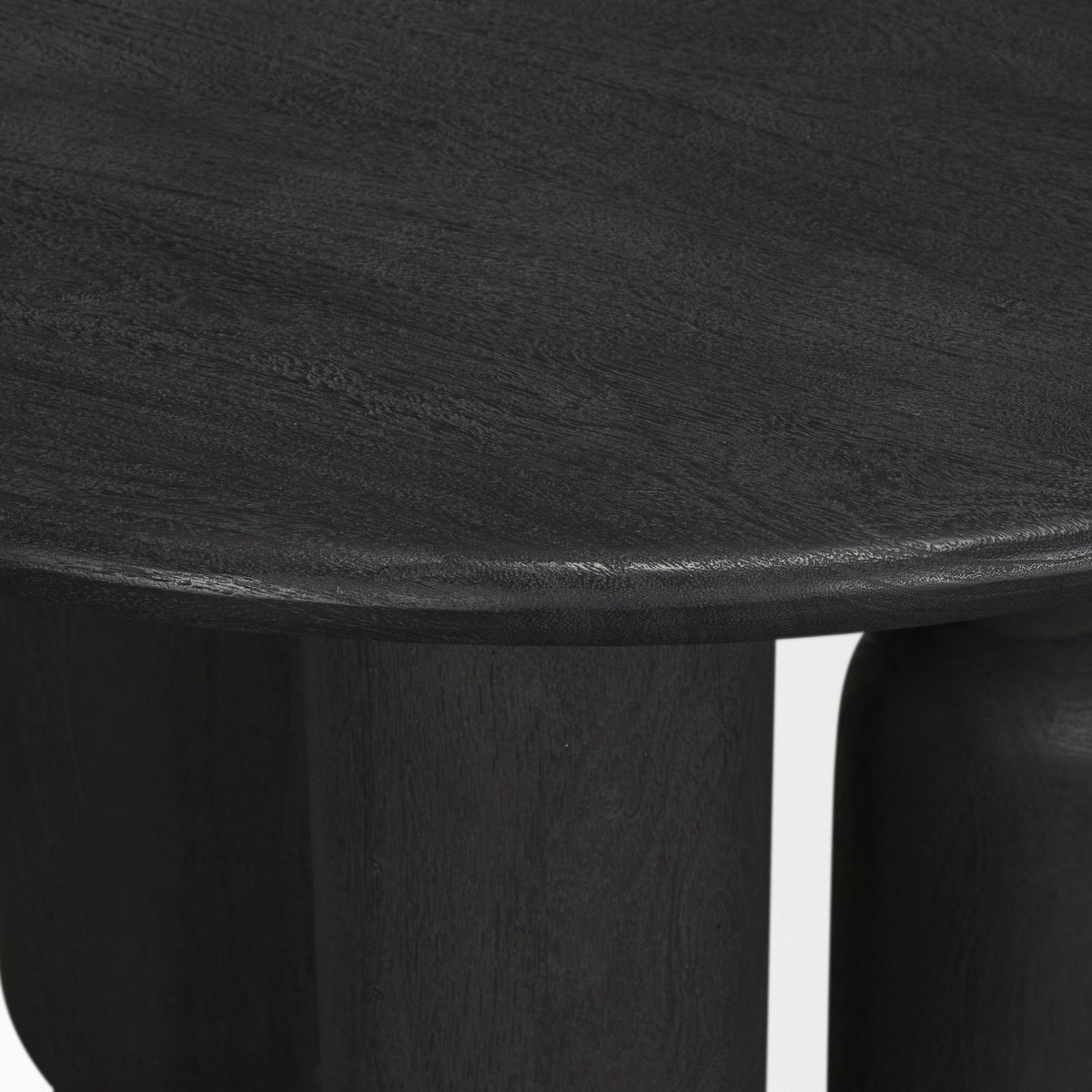 Sonel Matte Black Wood Pedestal Foyer Table