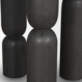 Sonel Matte Black Wood Pedestal Foyer Table