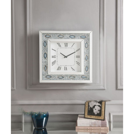 Sonia Mirrored & Faux Agate Wall Clock - Ornate Home