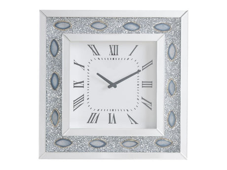 Sonia Mirrored & Faux Agate Wall Clock - Ornate Home