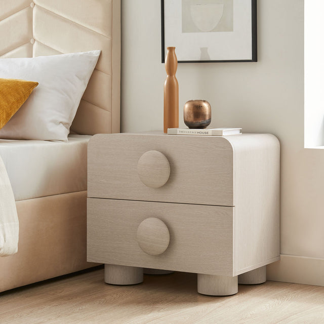 Sonnet Ash 2-Drawer Nightstand - Ornate Home