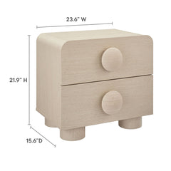 Sonnet Ash 2-Drawer Nightstand - Ornate Home