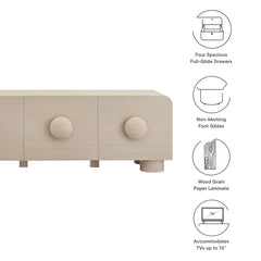 Sonnet Ash 69" Low Profile TV Stand - Ornate Home