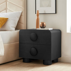 Sonnet Black 2-Drawer Nightstand - Ornate Home