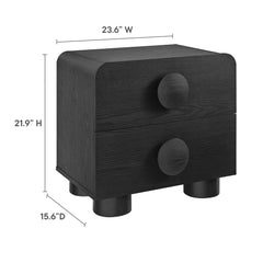 Sonnet Black 2-Drawer Nightstand - Ornate Home