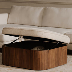 Sonny Walnut Ottoman - Ornate Home