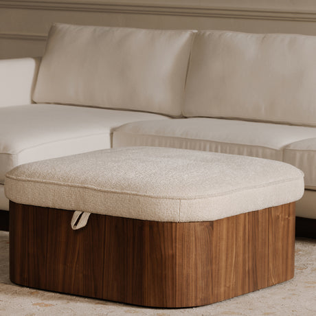Sonny Walnut Ottoman - Ornate Home