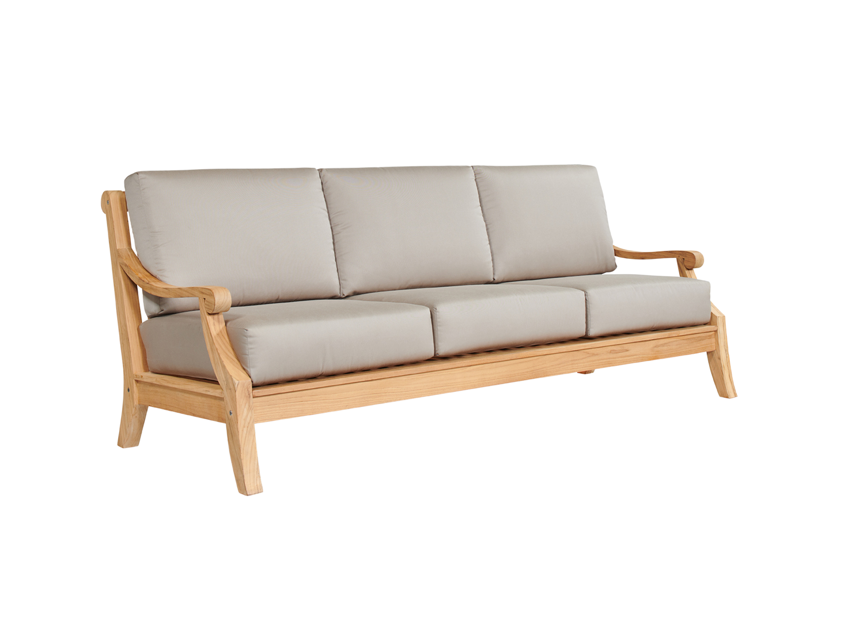 Sonoma 3-Person Teak Antique Beige Outdoor Sofa with Sunbrella® Cushion - Ornate Home