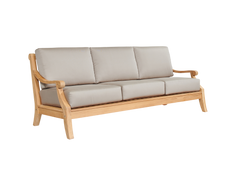 Sonoma 3-Person Teak Antique Beige Outdoor Sofa with Sunbrella® Cushion - Ornate Home