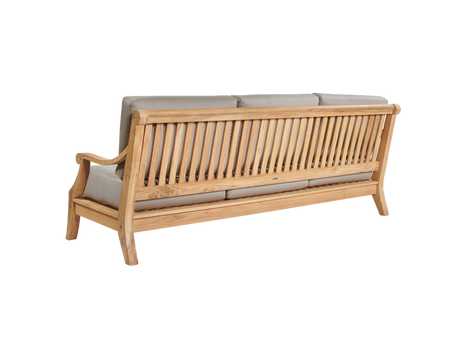 Sonoma 3-Person Teak Antique Beige Outdoor Sofa with Sunbrella® Cushion - Ornate Home