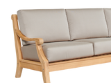 Sonoma 3-Person Teak Antique Beige Outdoor Sofa with Sunbrella® Cushion - Ornate Home