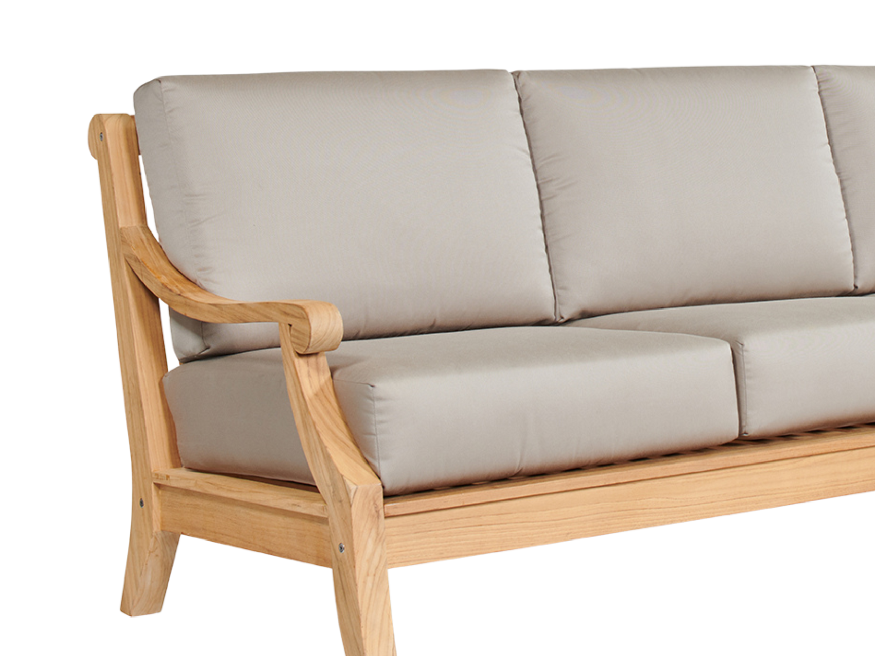 Sonoma 3-Person Teak Antique Beige Outdoor Sofa with Sunbrella® Cushion - Ornate Home