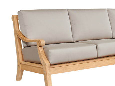 Sonoma 3-Person Teak Antique Beige Outdoor Sofa with Sunbrella® Cushion - Ornate Home