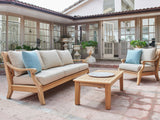 Sonoma 3-Person Teak Antique Beige Outdoor Sofa with Sunbrella® Cushion - Ornate Home
