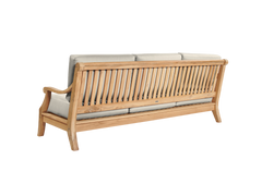 Sonoma 3-Person Teak Canvas Outdoor Sofa with Sunbrella® Cushion - Ornate Home