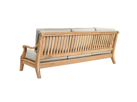 Sonoma 3-Person Teak Canvas Outdoor Sofa with Sunbrella® Cushion - Ornate Home