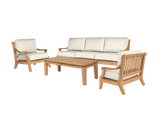Sonoma 3-Person Teak Canvas Outdoor Sofa with Sunbrella® Cushion - Ornate Home