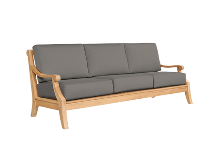 Sonoma 3-Person Teak Charcoal Outdoor Sofa with Sunbrella® Cushion - Ornate Home