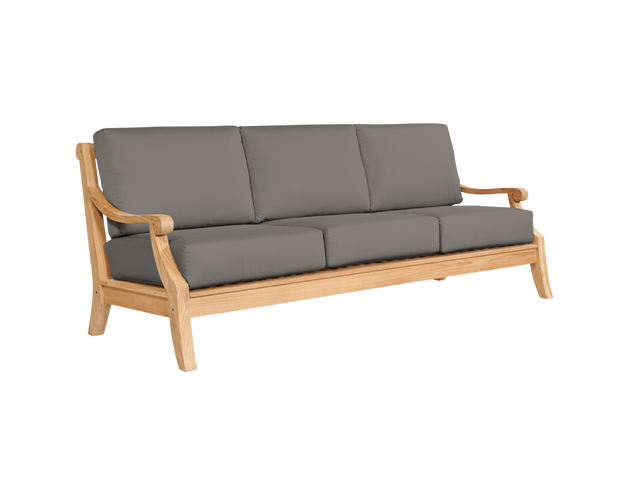 Sonoma 3-Person Teak Charcoal Outdoor Sofa with Sunbrella® Cushion - Ornate Home