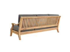 Sonoma 3-Person Teak Charcoal Outdoor Sofa with Sunbrella® Cushion - Ornate Home
