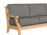 Sonoma 3-Person Teak Charcoal Outdoor Sofa with Sunbrella® Cushion - Ornate Home