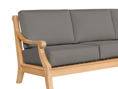 Sonoma 3-Person Teak Charcoal Outdoor Sofa with Sunbrella® Cushion - Ornate Home