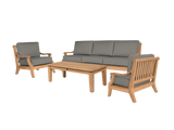 Sonoma 3-Person Teak Charcoal Outdoor Sofa with Sunbrella® Cushion - Ornate Home