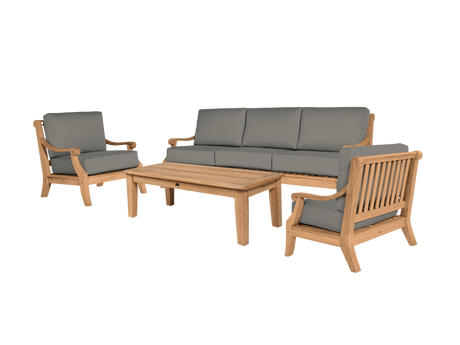 Sonoma 3-Person Teak Charcoal Outdoor Sofa with Sunbrella® Cushion - Ornate Home