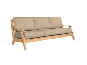 Sonoma 3-Person Teak Fawn Outdoor Sofa with Sunbrella® Cushion - Ornate Home