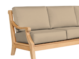 Sonoma 3-Person Teak Fawn Outdoor Sofa with Sunbrella® Cushion - Ornate Home