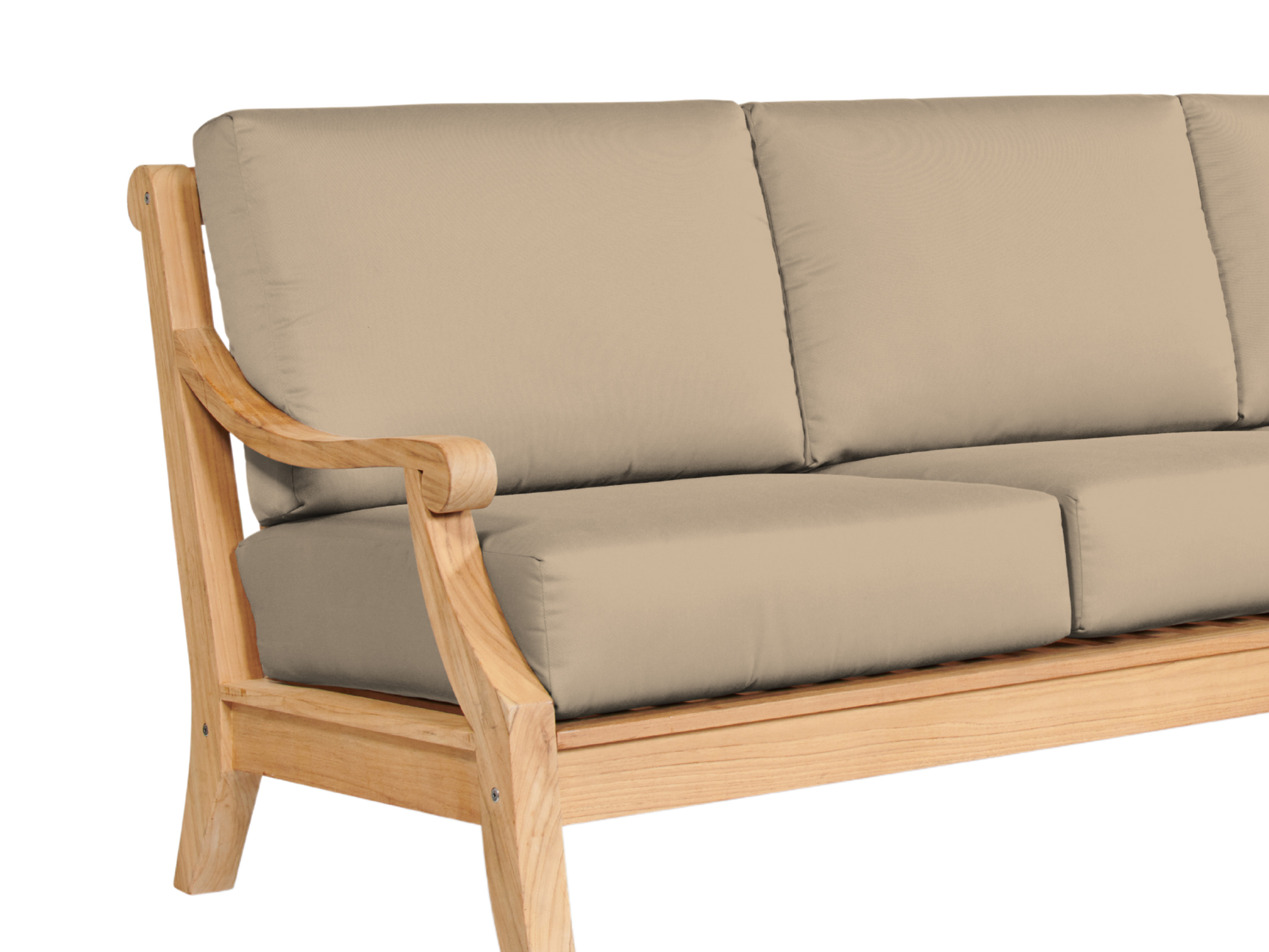 Sonoma 3-Person Teak Fawn Outdoor Sofa with Sunbrella® Cushion - Ornate Home