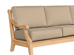 Sonoma 3-Person Teak Fawn Outdoor Sofa with Sunbrella® Cushion - Ornate Home