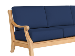 Sonoma 3-Person Teak Navy Outdoor Sofa with Sunbrella® Cushion - Ornate Home