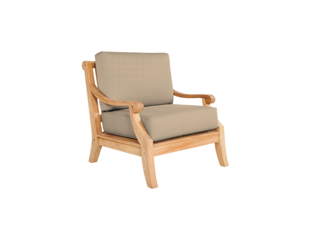 Sonoma 4-Piece Teak Fawn Outdoor Patio Deep Seating Set with Sunbrella® Cushion - Ornate Home