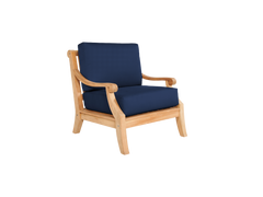 Sonoma 4-Piece Teak Navy Outdoor Patio Deep Seating Set with Sunbrella® Cushion - Ornate Home