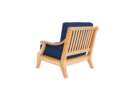 Sonoma 4-Piece Teak Navy Outdoor Patio Deep Seating Set with Sunbrella® Cushion - Ornate Home