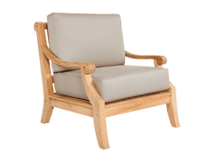 Sonoma Teak Antique Beige Outdoor Club Chair with Sunbrella® Cushion - Ornate Home