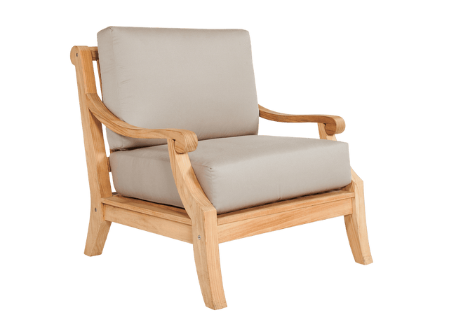 Sonoma Teak Antique Beige Outdoor Club Chair with Sunbrella® Cushion - Ornate Home