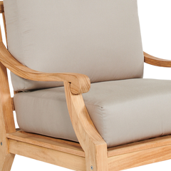 Sonoma Teak Antique Beige Outdoor Club Chair with Sunbrella® Cushion - Ornate Home