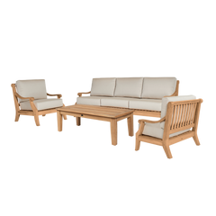 Sonoma Teak Antique Beige Outdoor Club Chair with Sunbrella® Cushion - Ornate Home