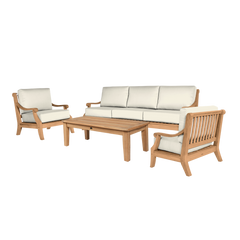 Sonoma Teak Canvas Outdoor Club Chair with Sunbrella® Cushion - Ornate Home