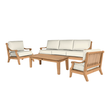 Sonoma Teak Canvas Outdoor Club Chair with Sunbrella® Cushion - Ornate Home