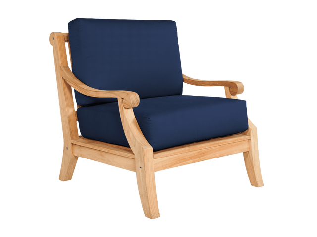 Sonoma Teak Navy Outdoor Club Chair with Sunbrella® Cushion - Ornate Home