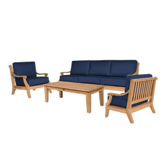Sonoma Teak Navy Outdoor Club Chair with Sunbrella® Cushion - Ornate Home